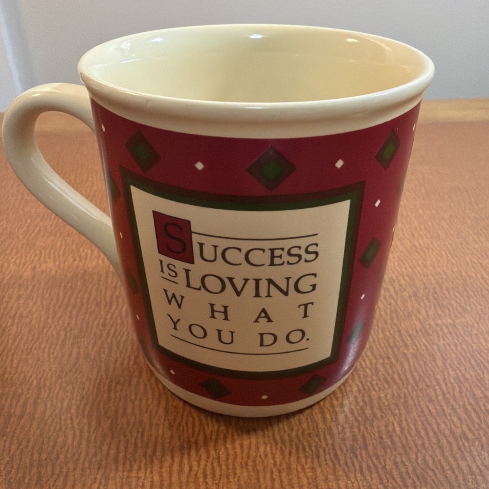 1985 Hallmark Mug "Success Is Loving What You Do" Love Hug Mates